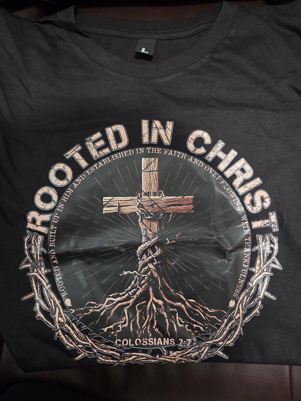 Rooted in Christ Black Graphic Tee - Picture 2 of 3